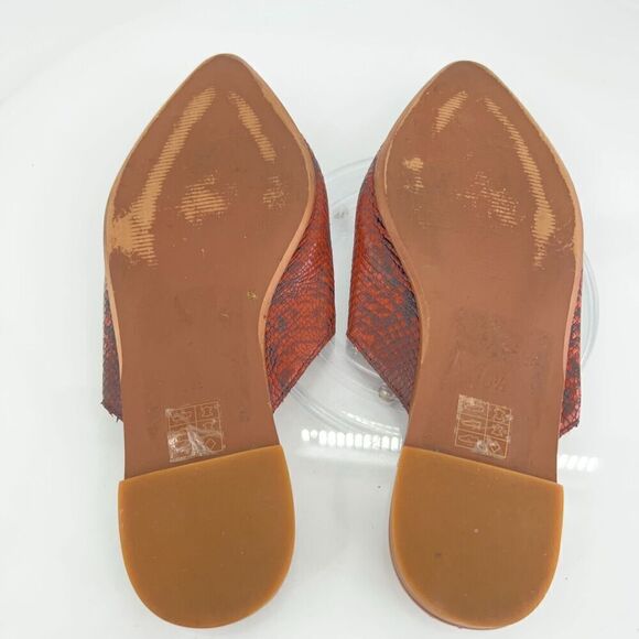 Madewell Women's The Emilia Mule Size 6.5 Slip On Pointed Flat Shoe Comfy Snake - Picture 8 of 11